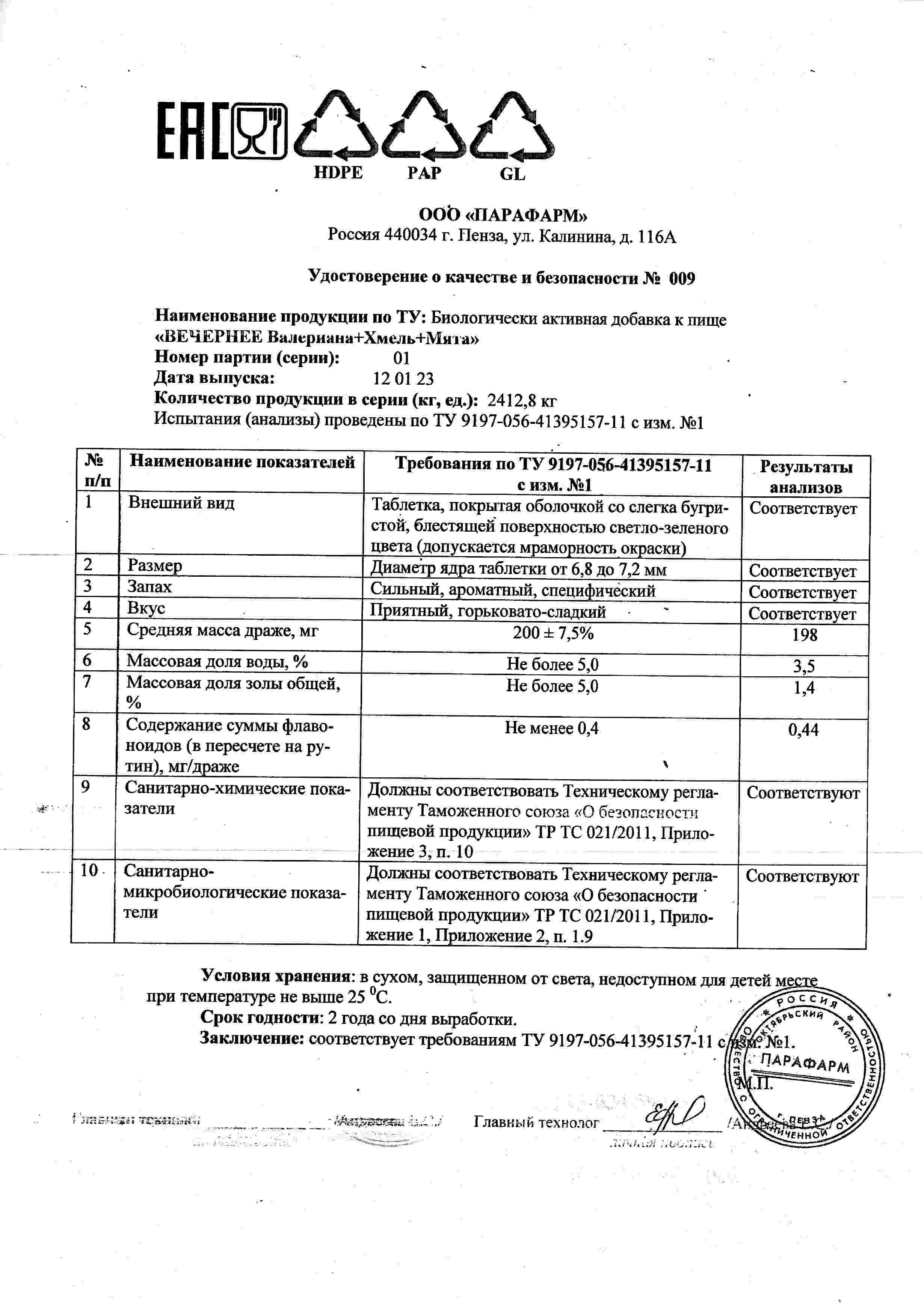 Паспорт №012023